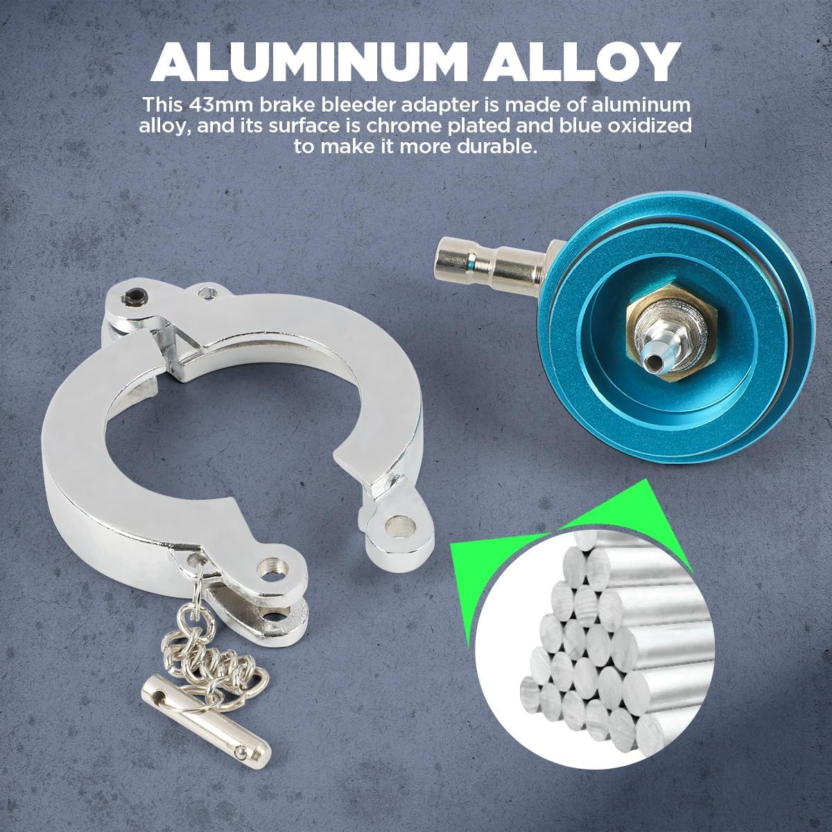 CMTOOL 43mm adapter with chrome blue finish—durable for regular maintenance.