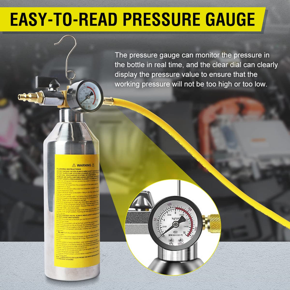 CMTOOL pressure gauge with 1/4 NPT helps monitor system and tool pressure accurately.
