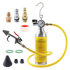 CMTOOL AC flush kit stainless canister for durable high-pressure cleaning in vehicles and homes.