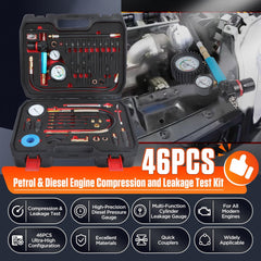 CMTOOL diesel and petrol engine diagnostics setup for comprehensive compression testing.