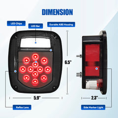 CMVT Auto LED tail light with smoked lens for Wrangler YJ improves signaling