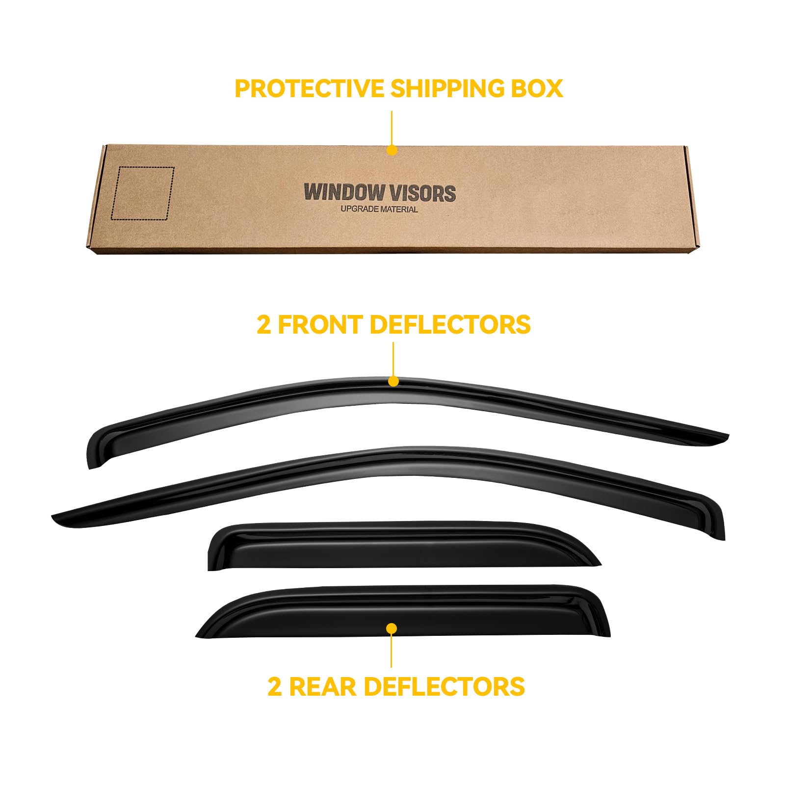 CMVT Auto outside-mount window visors for Dodge Ram extended cab set.