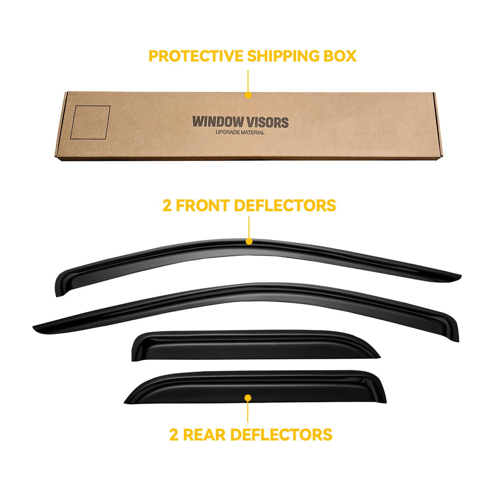 CMVT Auto outside-mount window visors for Dodge Ram extended cab set.