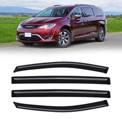 CMVT Auto Pacifica rain guards in outside-mount design reduce wind intrusion.