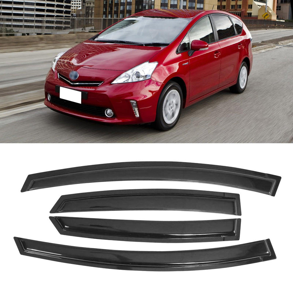 CMVT Auto outside-mount guards keep rain out while enhancing the Prius silhouette