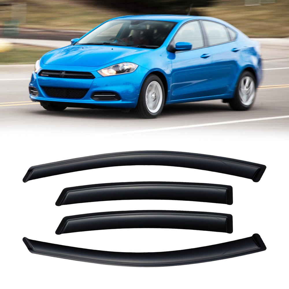 CMVT Auto rain guards for Dodge Dart out channel visor shields rain and wind
