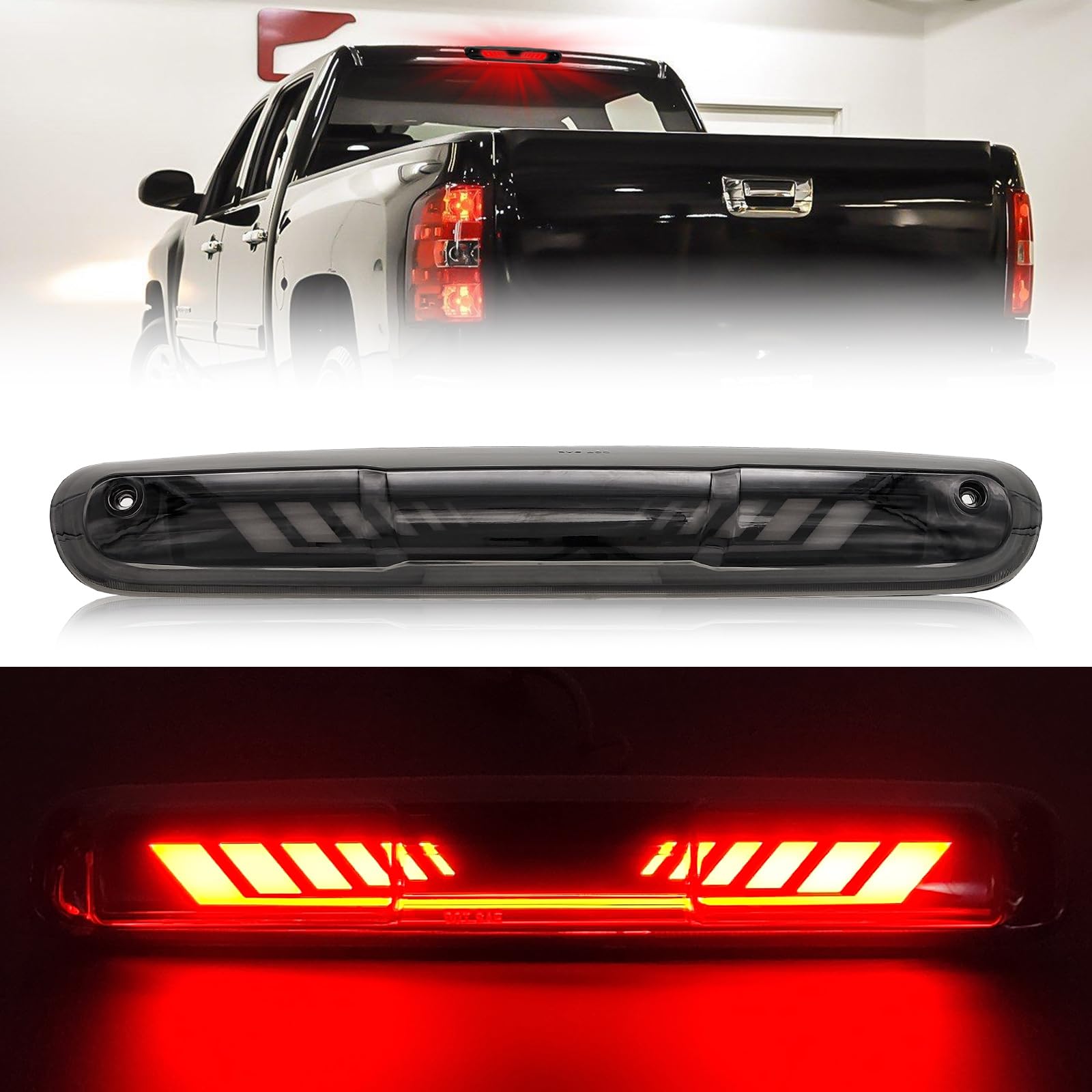 CMVT Auto third brake light rear view, direct-fit upgrade for Silverado/Sierra.
