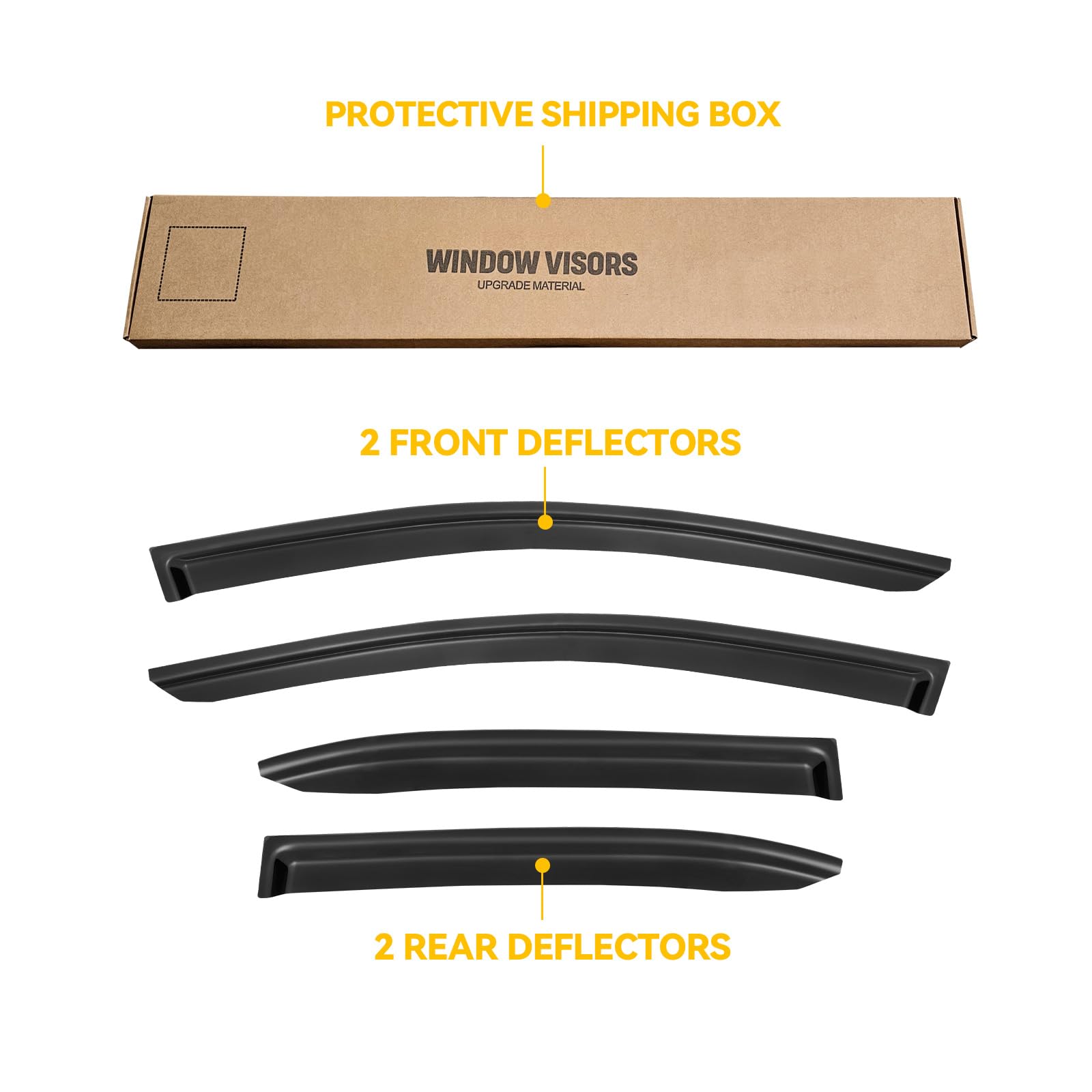 Wind noise reduction with CMVT Auto window visor on Corolla Sedan.