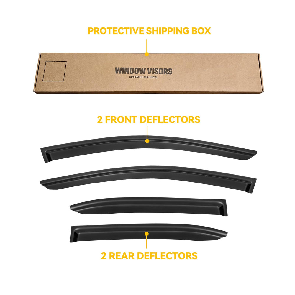 Wind noise reduction with CMVT Auto window visor on Corolla Sedan.