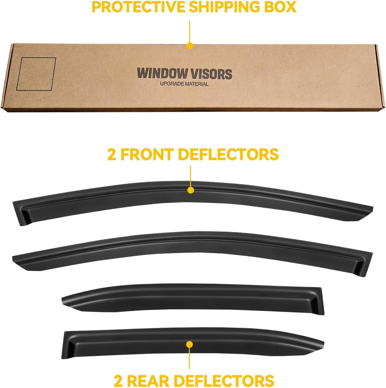 CMVT Auto wind noise reduction with dark-smoke visors on Tacoma