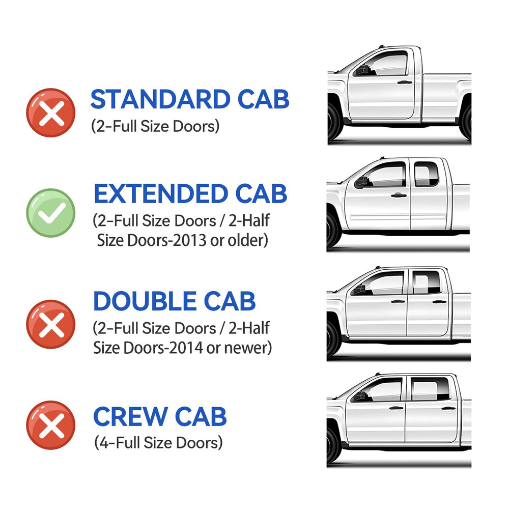 CMVT Auto window visors extended cab side view allows airflow while blocking rain