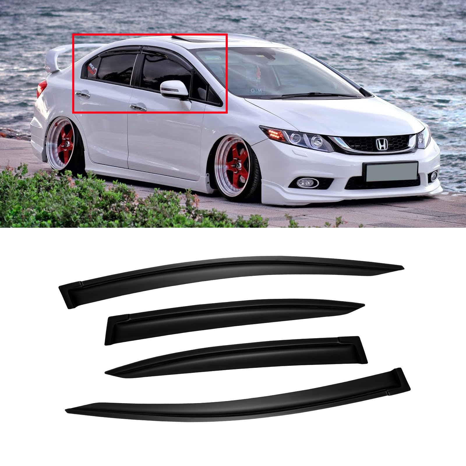 CMVT Auto window visors package includes four rain guards.