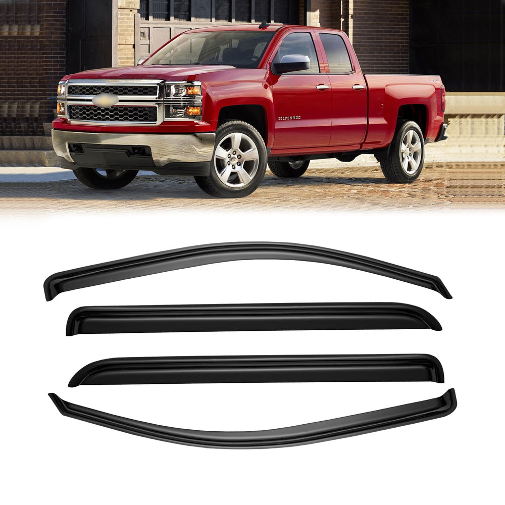 CMVT Auto Silverado 1500 Crew Cab window visors shield rain and wind