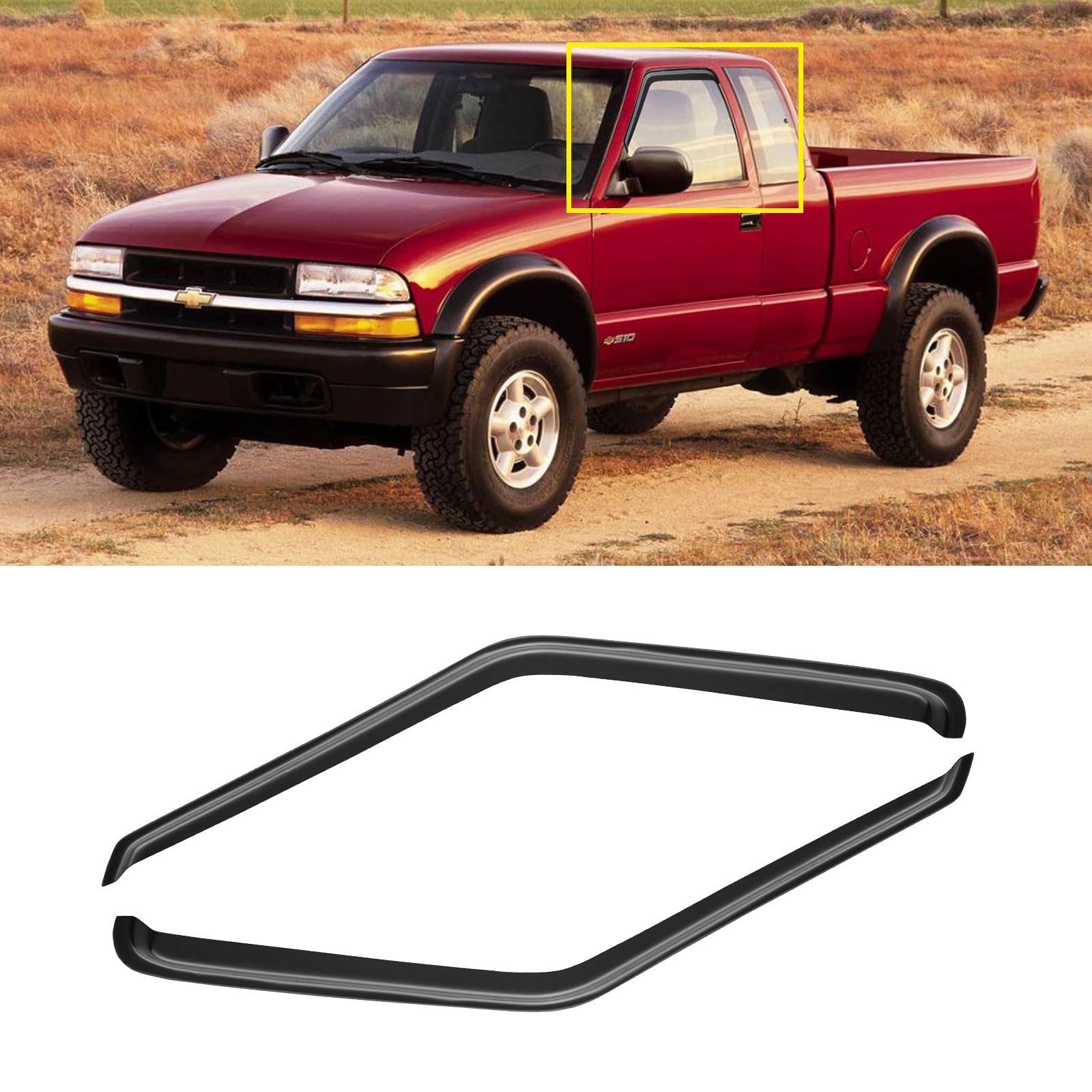 CMVT Auto rear-angle view reinforces easy tape-on fit for pickups and SUVs.