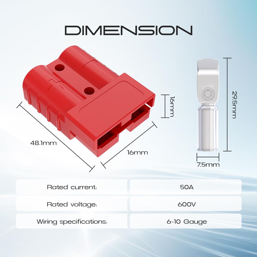 Cnaodun battery quick-disconnect terminal pins with copper-plated contacts.