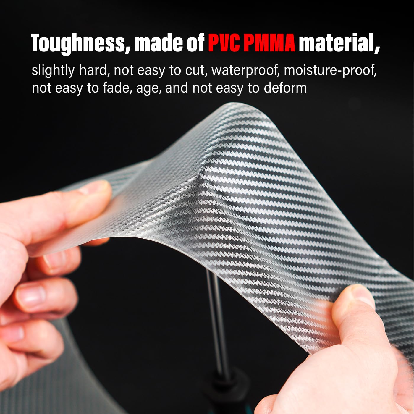CNCLOL carbon fiber pattern tape with high-gloss finish on a mountain bike