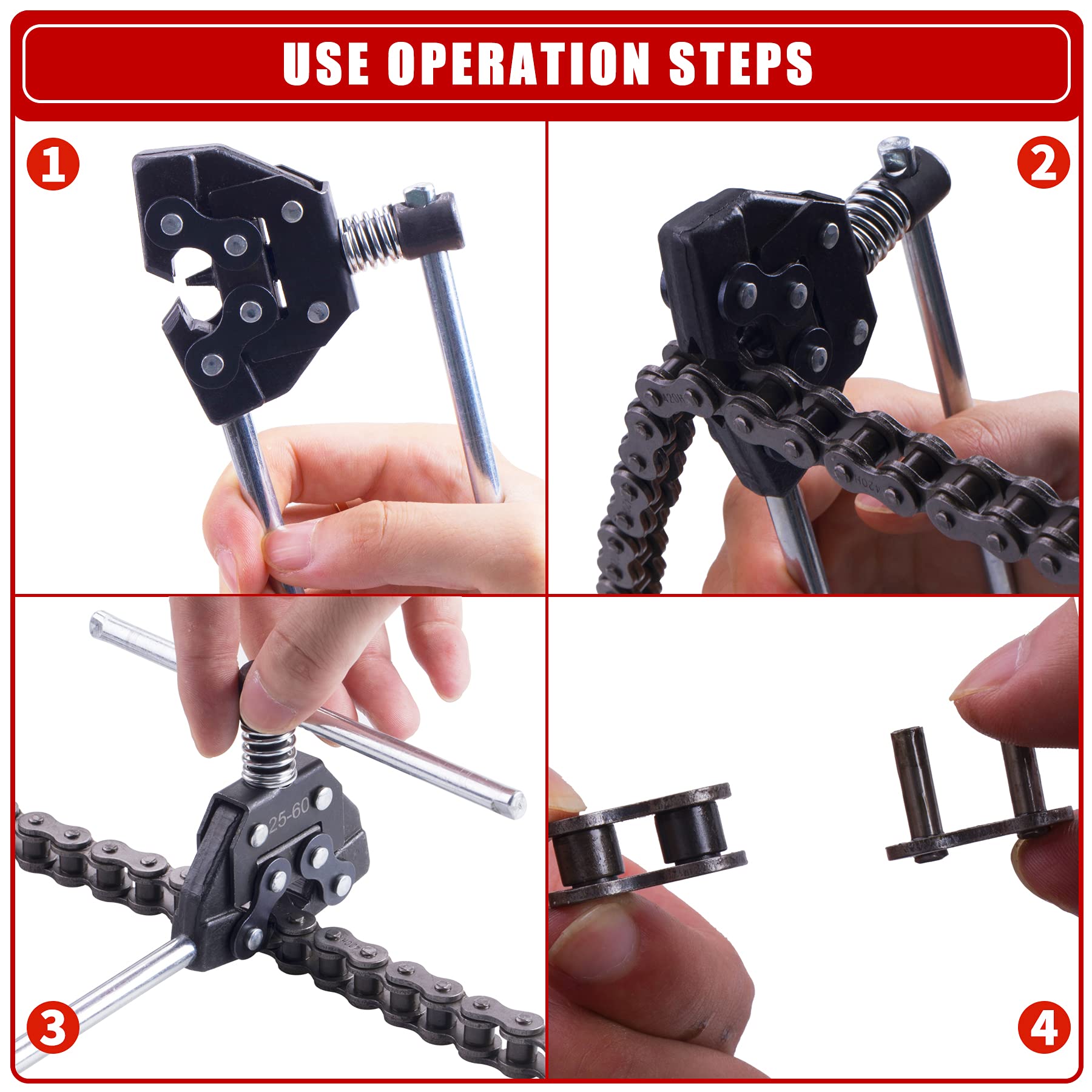 CNCMOTOK chain detacher handles provide leverage during breaks