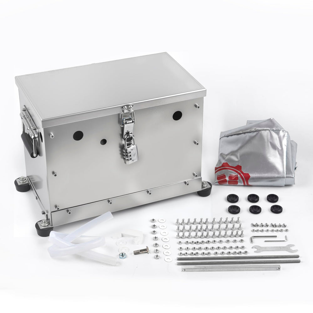 CNRAQR aluminum relocation kit for RV battery box with outdoor cover.