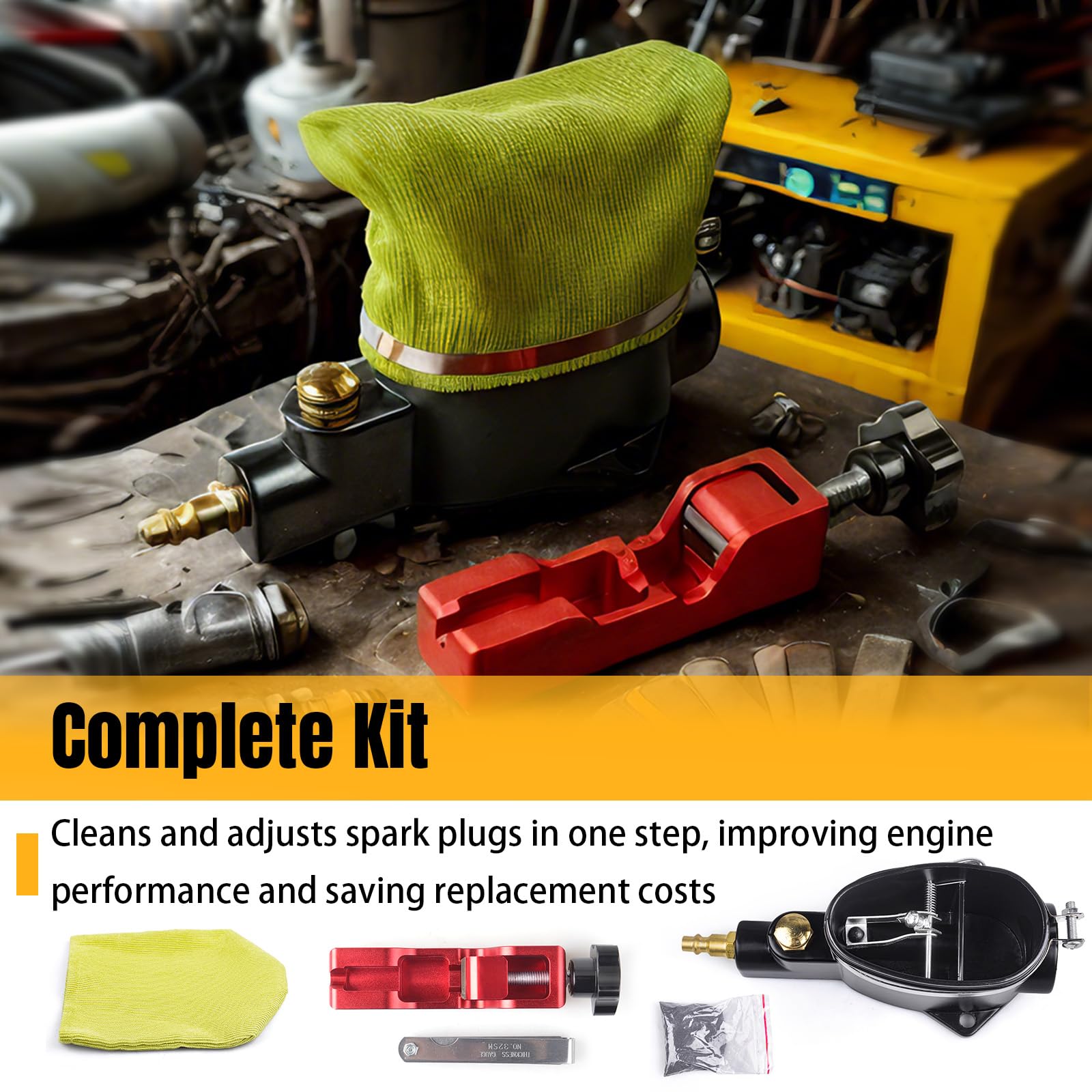 CNRAQR Universal Spark Plug Kit fits 12–16mm plugs across motorcycles, ATVs, and lawn equipment.