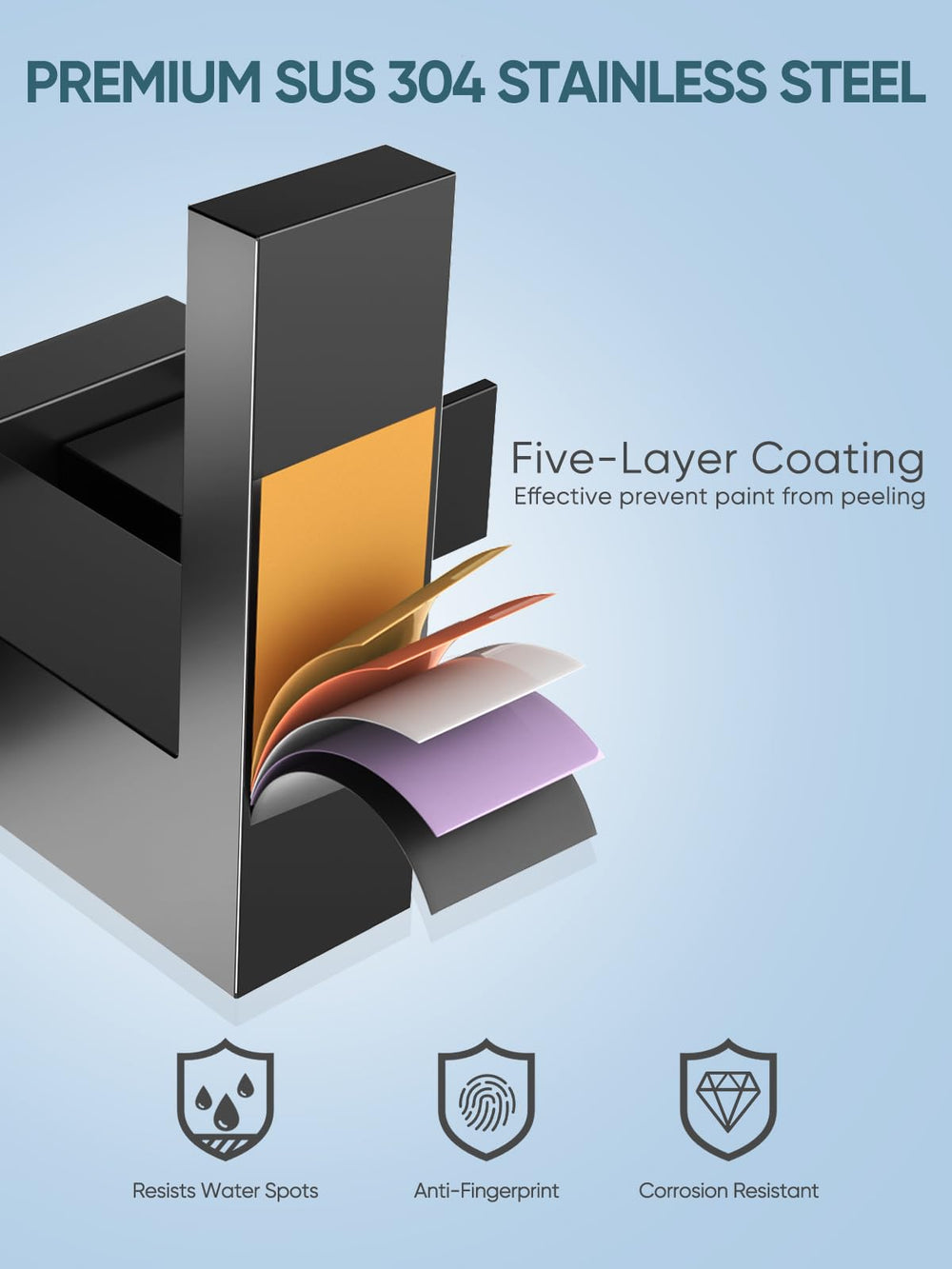 Cobbe ergonomic dual handles provide precise temperature and flow control.