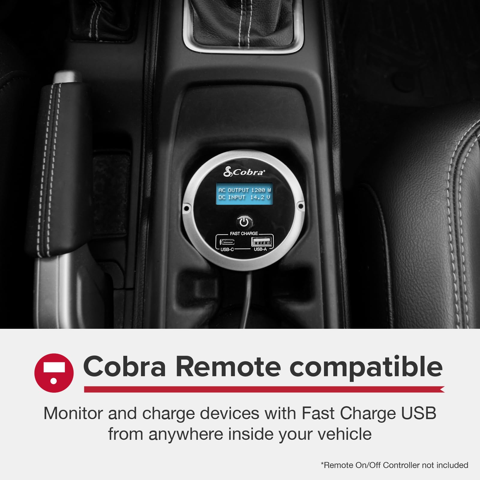 Cobra PRO 1500W LED indicators display voltage and current consumption.