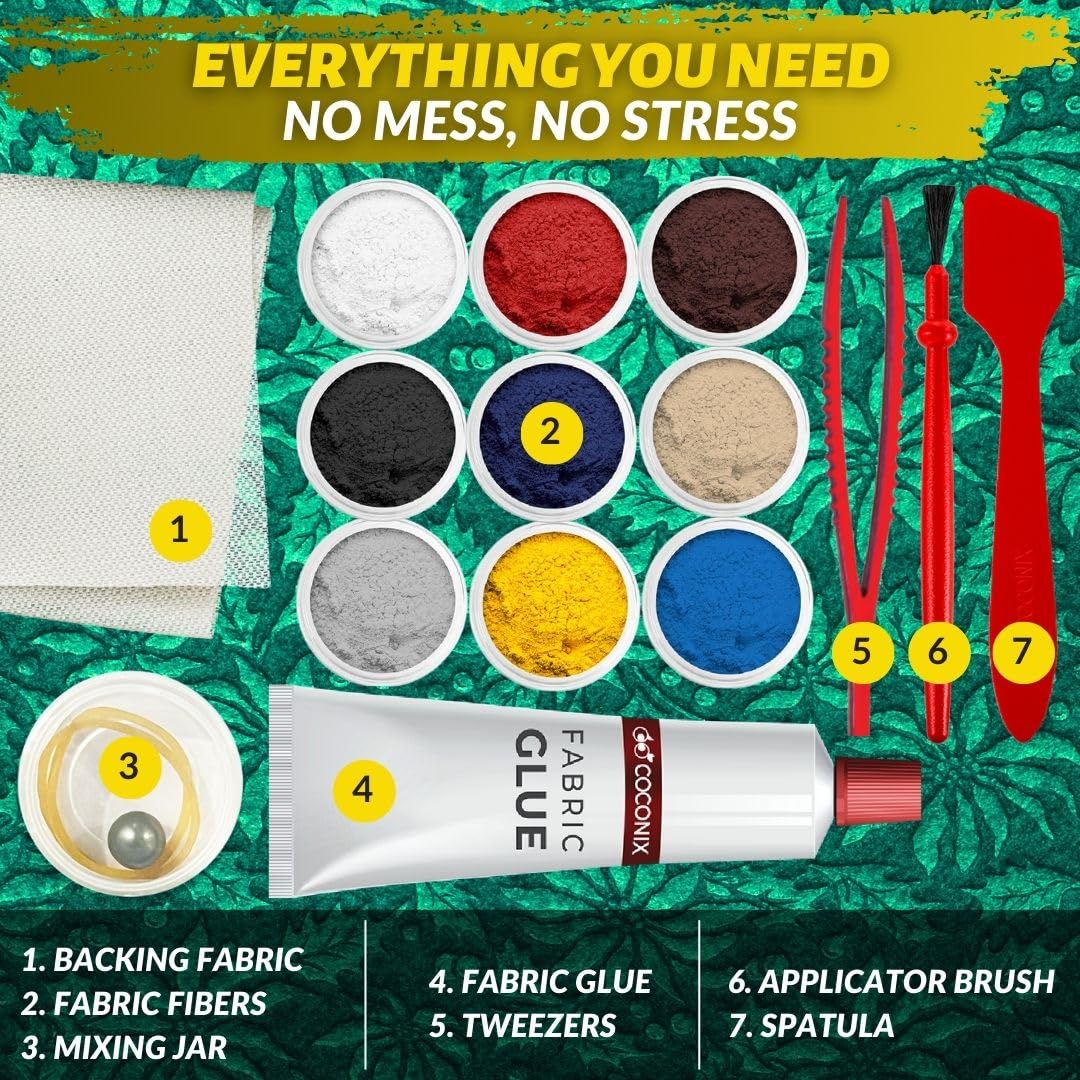 COCONIX kit works on couches, car seats, rugs, and curtains