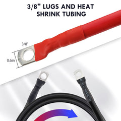 Cocros 3/8 inch ring terminals provide solid clamp connections at both ends.