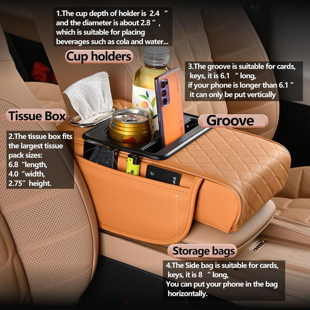 Coficoi armrest left storage pocket keeps keys and phone within reach