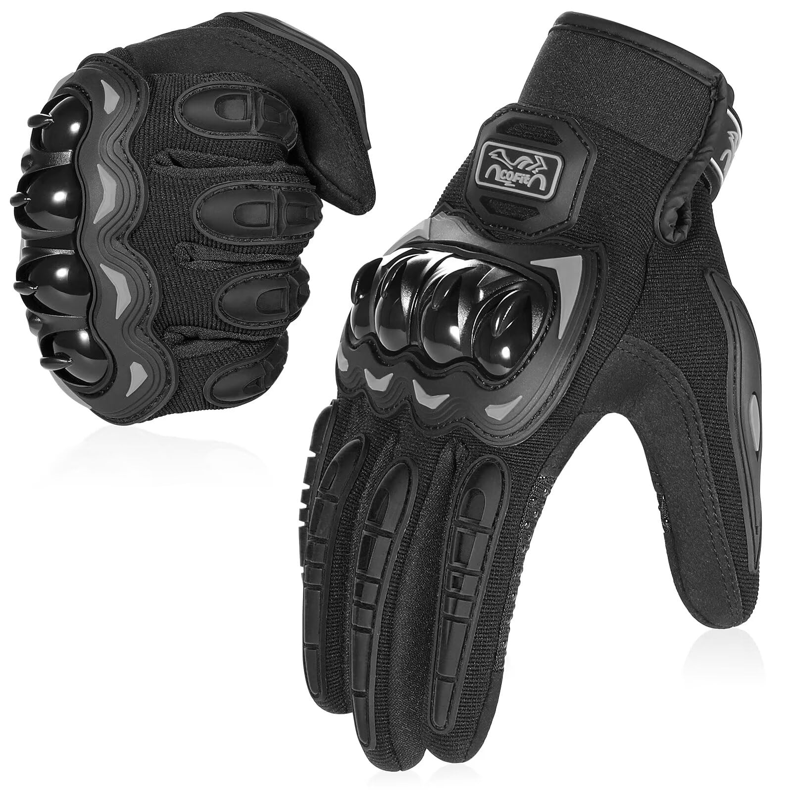 COFIT full-finger black gloves, front view, for secure grip.