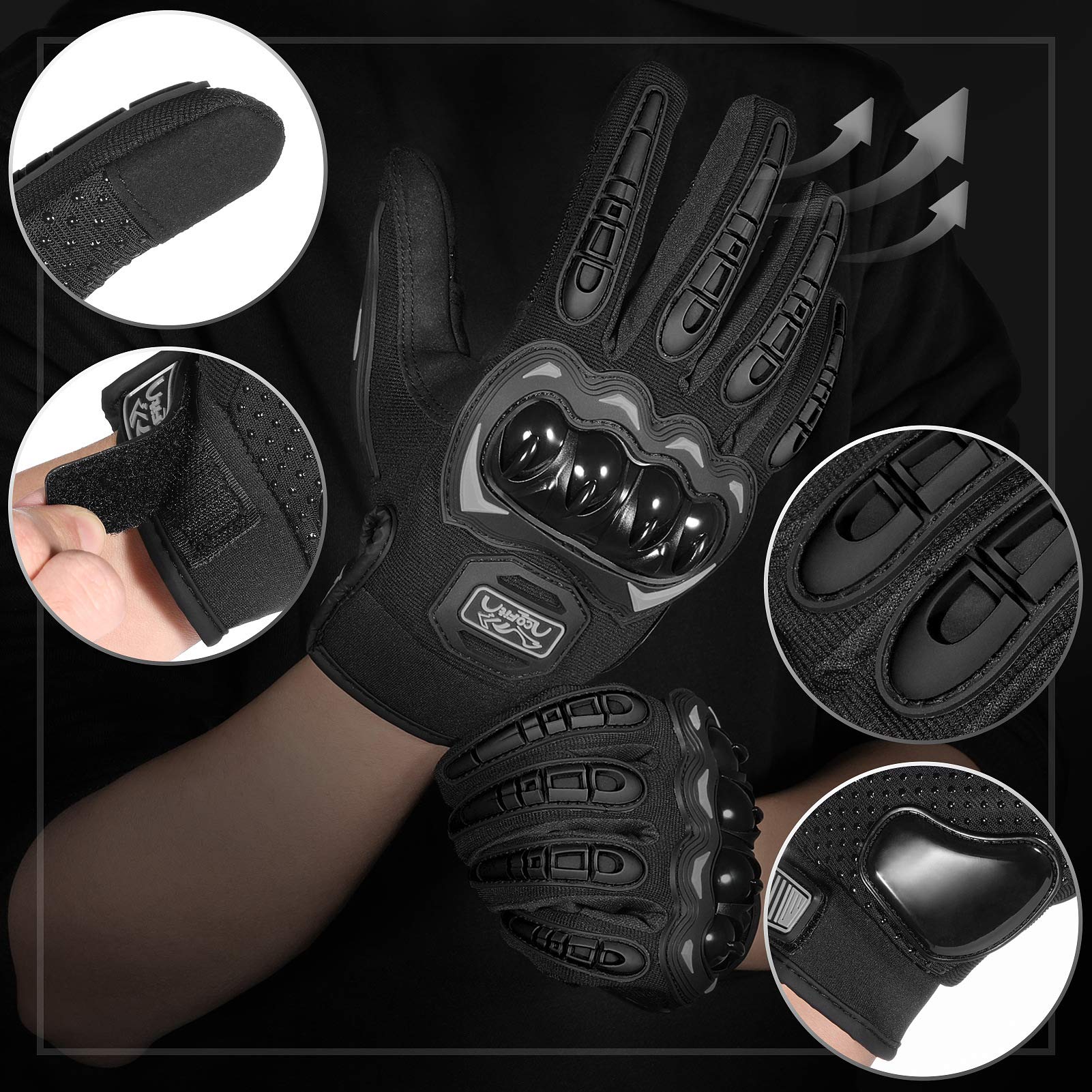 COFIT gloves demonstrate knuckles and palm protection for safer riding.