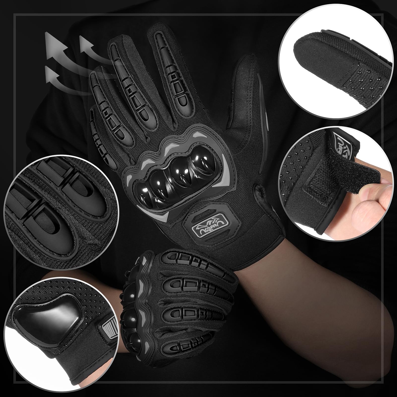 COFIT gloves feature palm grip silicone for a steadier hold on handlebars.