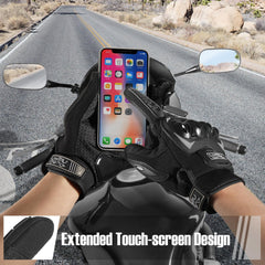 COFIT gloves with touchscreen-friendly fingertips for device use while riding.