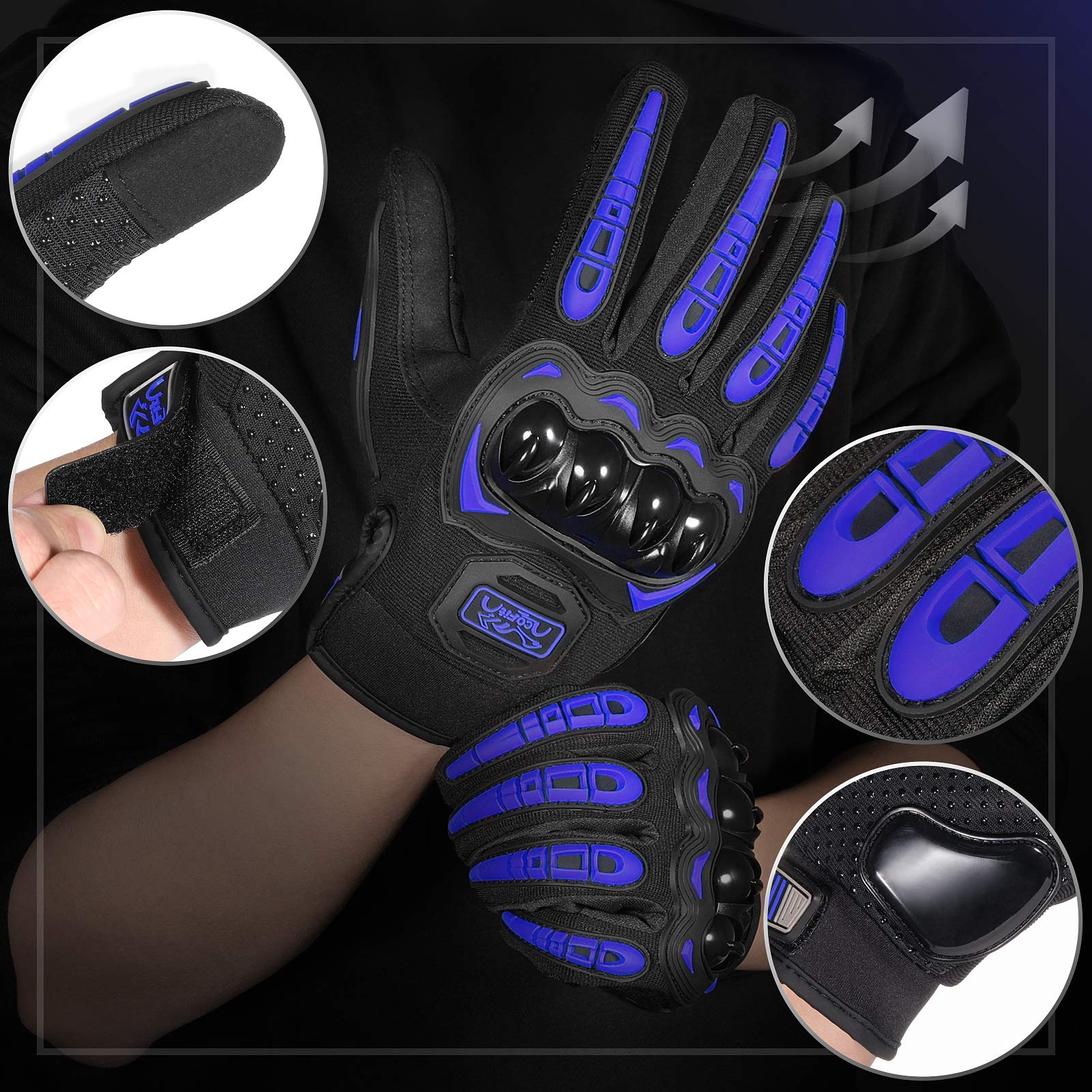 COFIT motorcycle gloves with touchscreen fingertips for device use on the go.