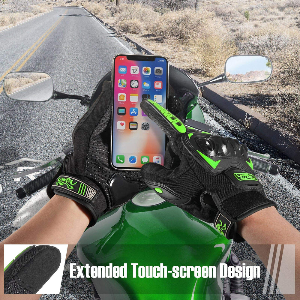 COFIT motorcycle gloves touchscreen fingertips allow easy device use.