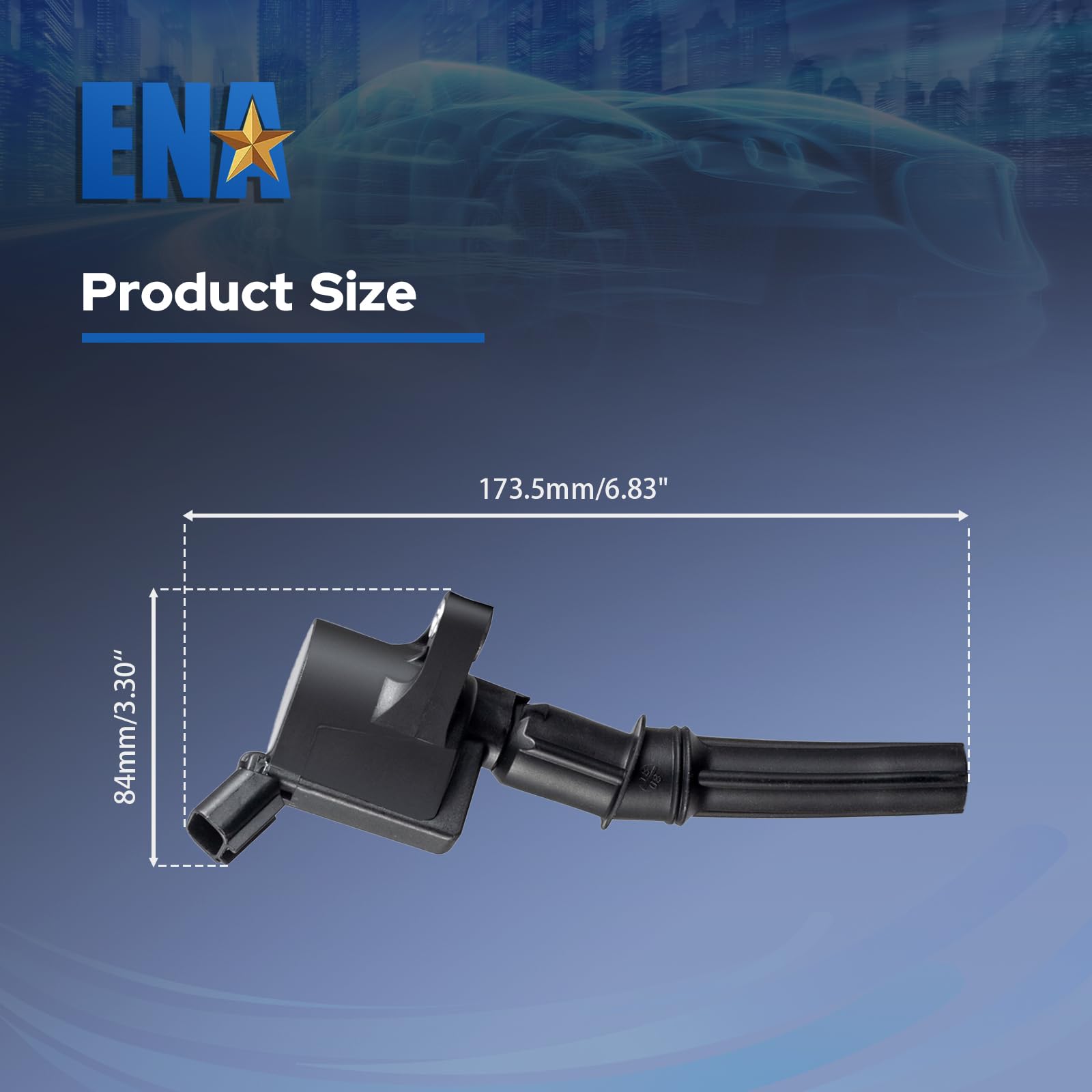 Coil-pack closeup highlights rugged exterior and precise electrical terminals.