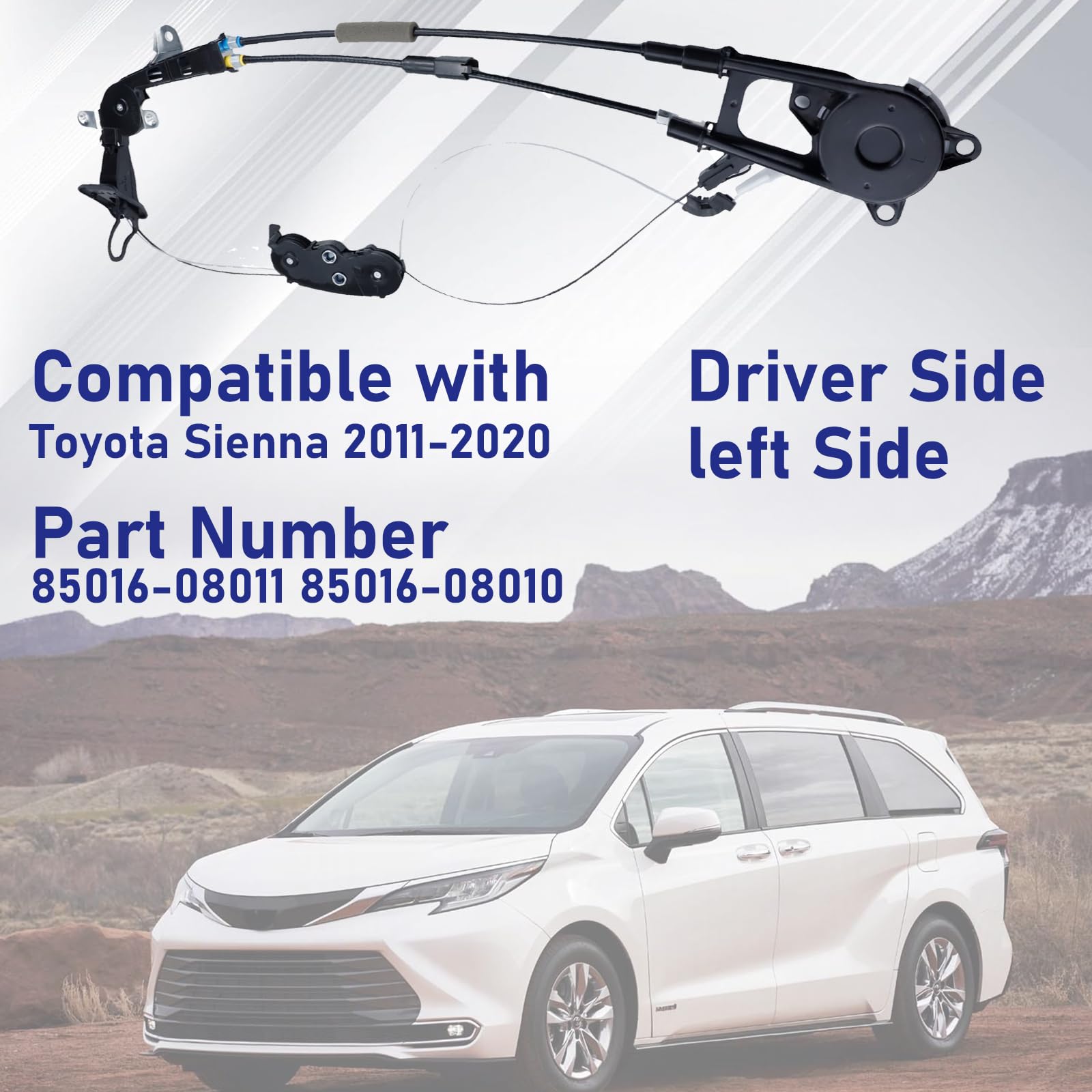 COILFRDS driver-side left cable assembly compatible with 2011-2020 Sienna