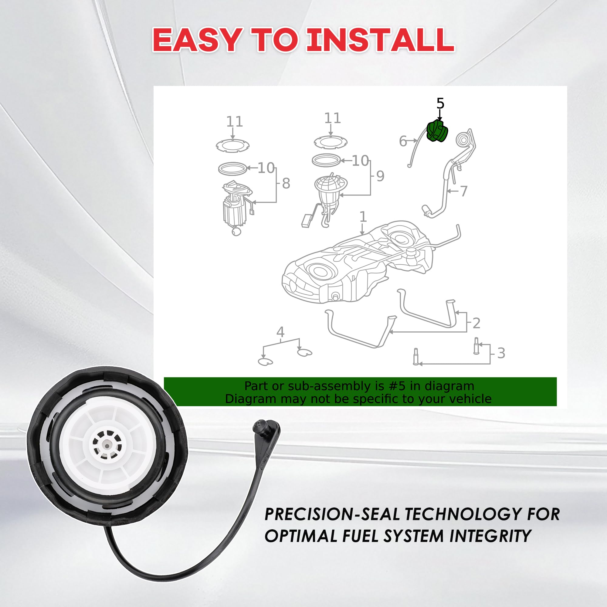Coimoviol fuel cap cover on Challenger demonstrates secure closure during daily use