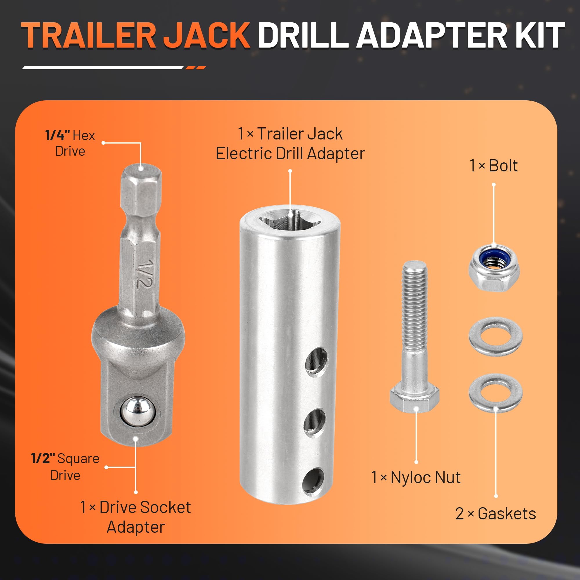 COKNUMBER adapter with 1/2-inch socket connection for drills