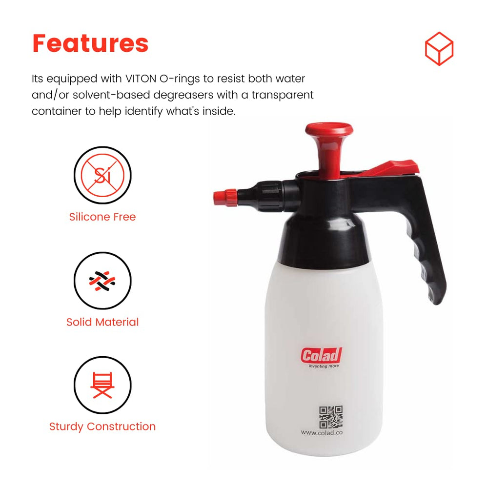 Colad multipurpose spray bottle clear 1000ml shows liquid level for efficient work.