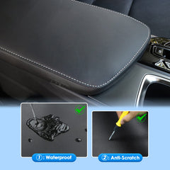 Soft padding on NX armrest cover supports elbows during drives.