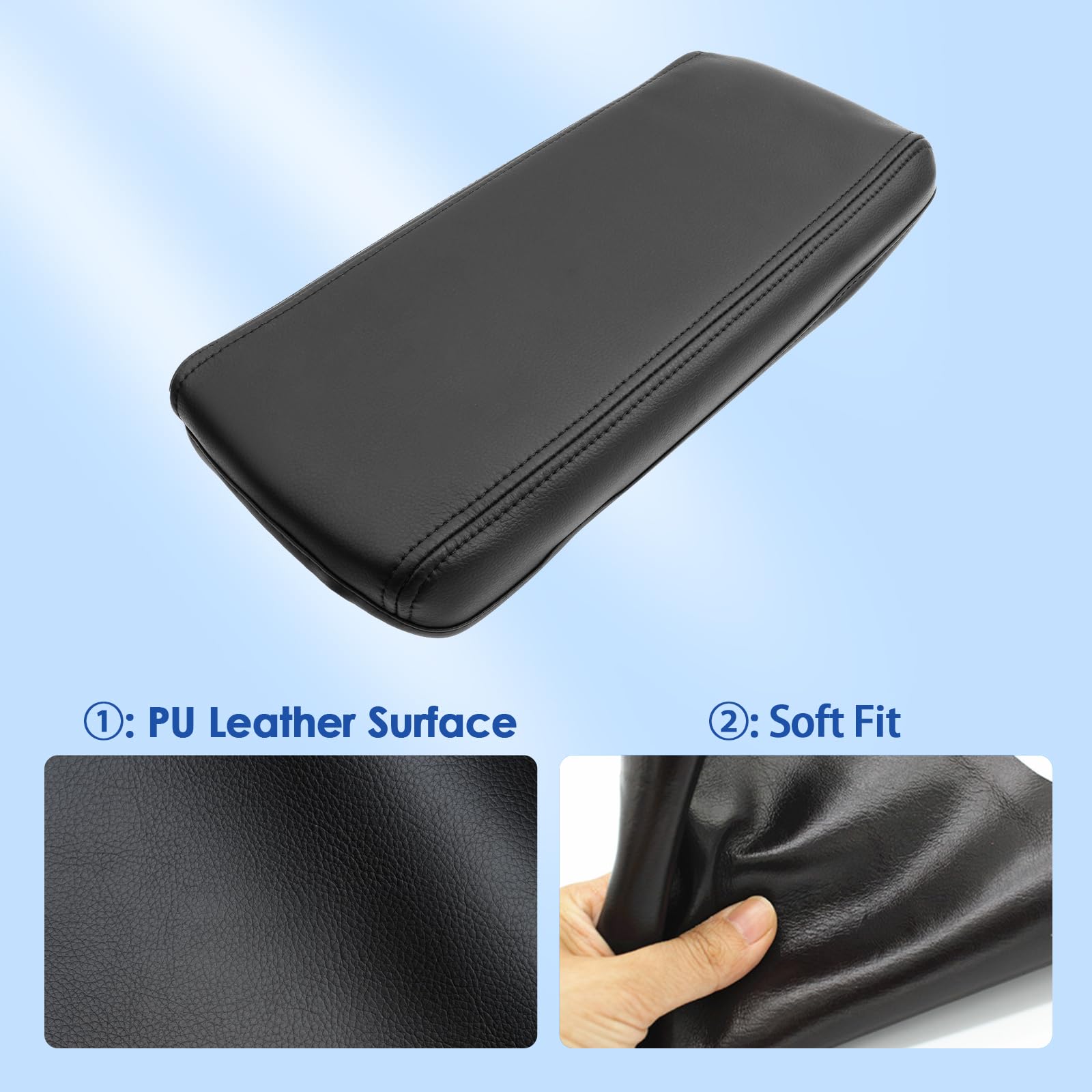 Coleya Prius center console cover stitch detail highlights quality.