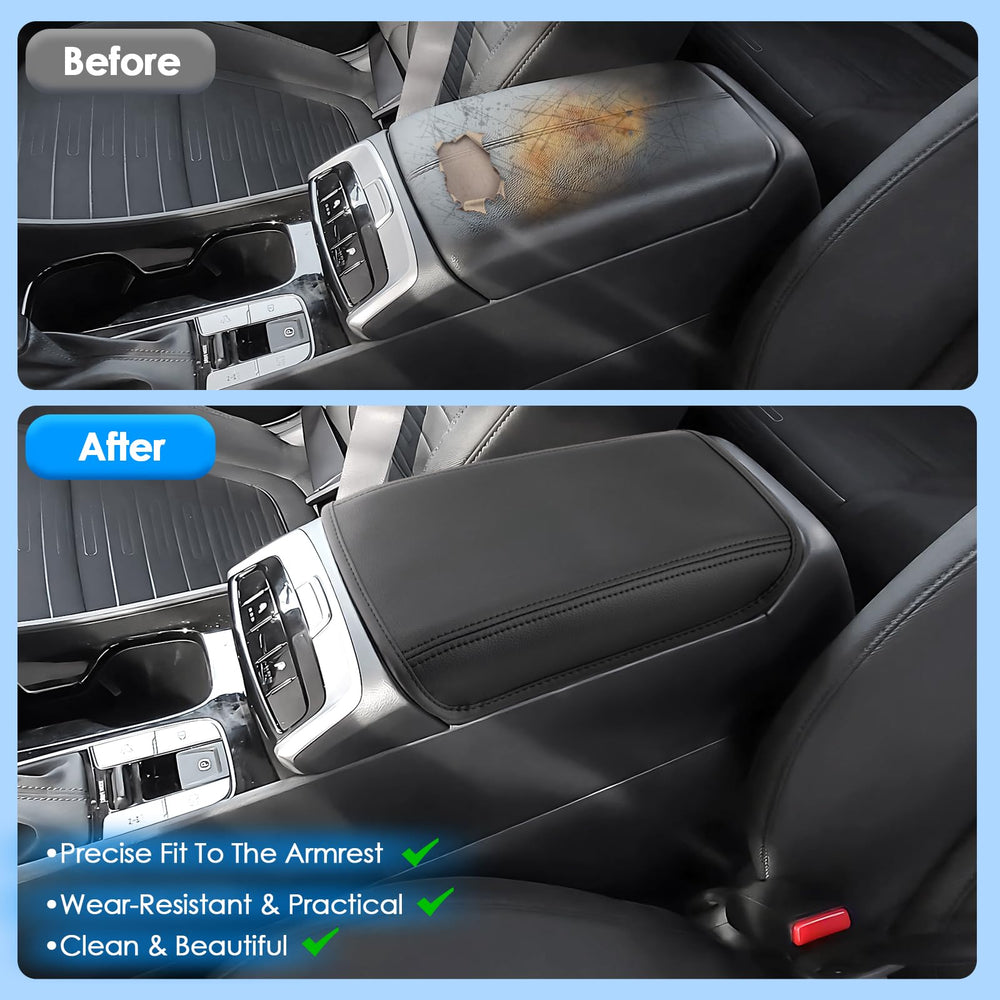 Coleya Tucson console cover stitching detail; premium craft boosts durability