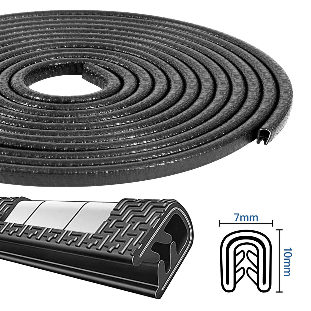 Colisal rubber edge trim application shows quick no-glue installation on metal edges.