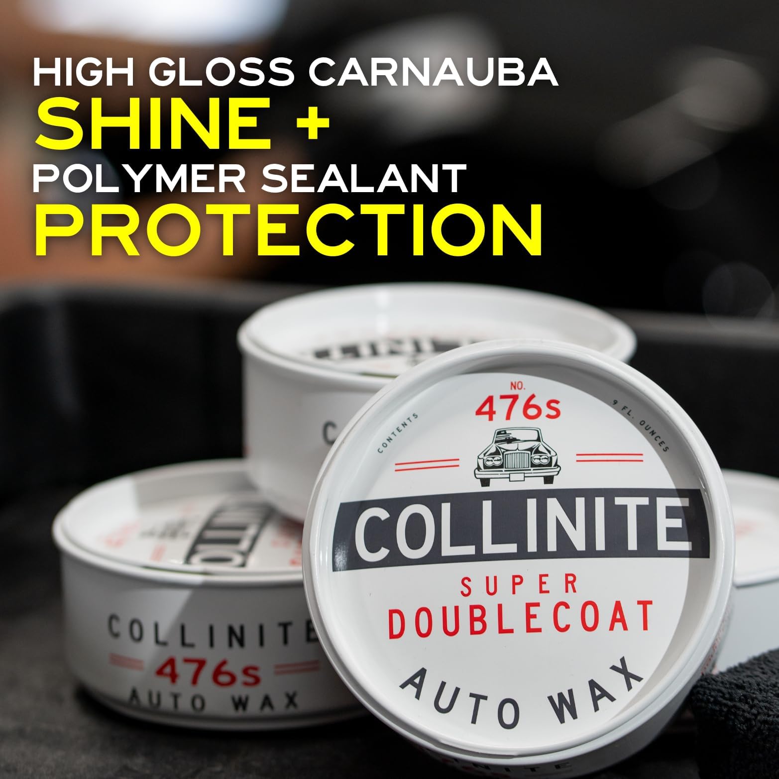 Collinite 476 9 oz container highlighting long lasting protection