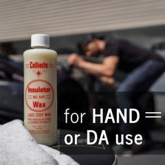 COLLINITE 845 insulator wax applicator in use for smooth, even coating.