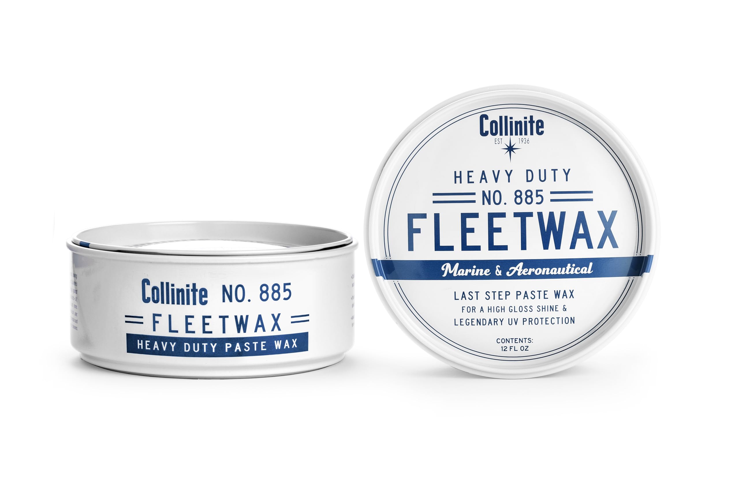 Collinite 12 oz Fleetwax container for long-lasting exterior protection.
