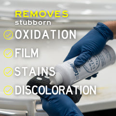COLLINITE 920 Cleaner applied by hand or DA polisher for quick prep.