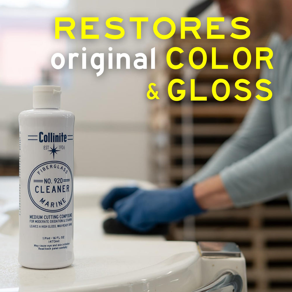 COLLINITE 920 Suitable for fiberglass boat detailing and RV exterior surfaces.