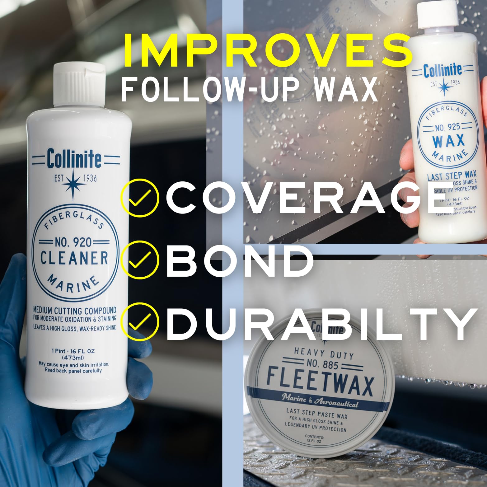 COLLINITE 920 Tackles stubborn contaminants for smoother waxing results.