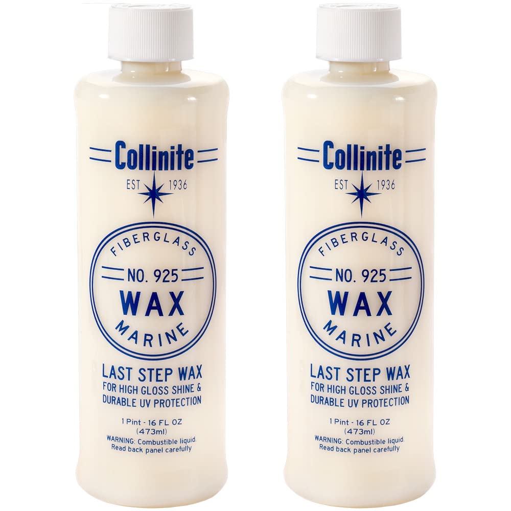 COLLINITE 925 fiberglass boat wax application delivers even coverage for lasting protection.